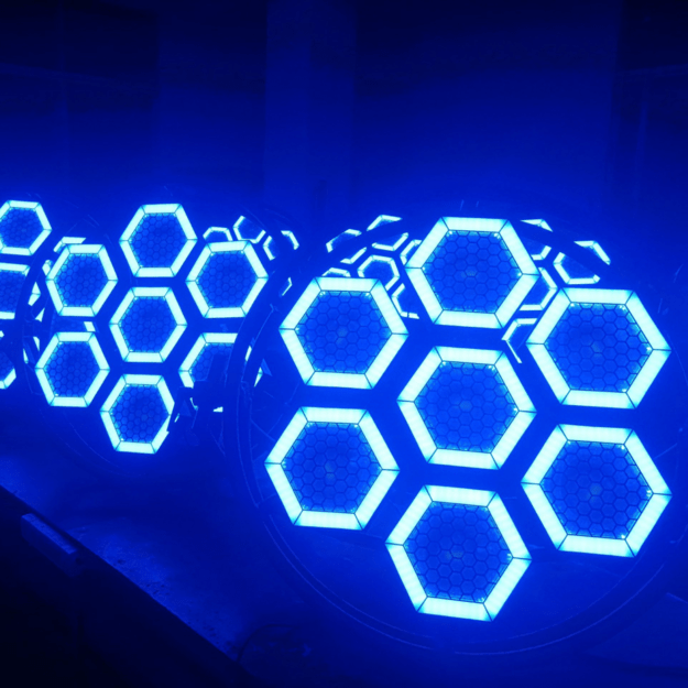 7PCS Round Hexagonal LED Pixel Background Light