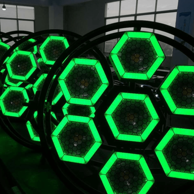 7PCS Round Hexagonal LED Pixel Background Light