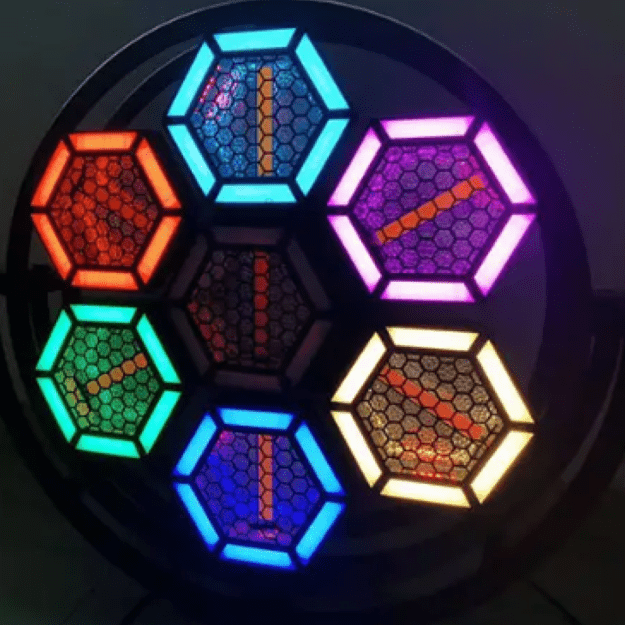 7PCS Round Hexagonal LED Pixel Background Light