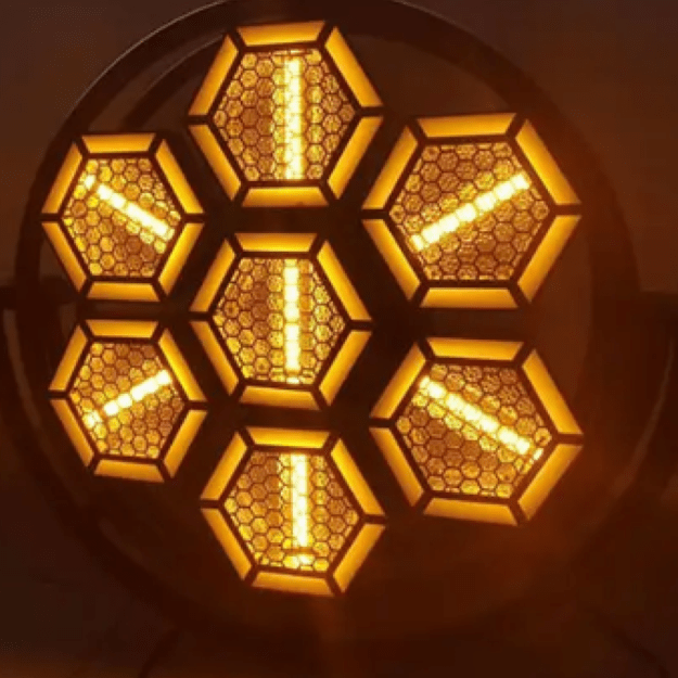 7PCS Round Hexagonal LED Pixel Background Light