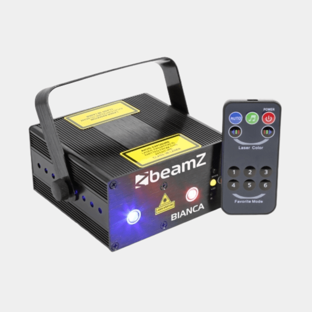 BeamZ Bianca dvigubas lazerinis projektorius 330mW RGB Gobo IRC