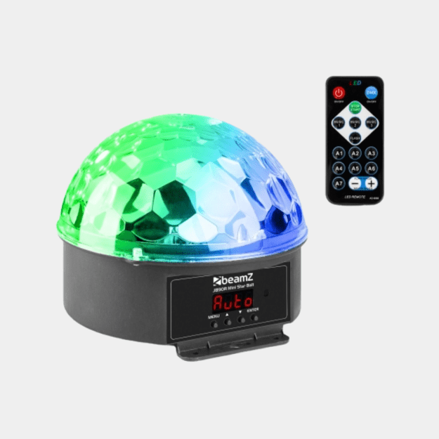 BeamZ JB90R Mini Star Ball DMX LED 9 spalvų šviesos efektas