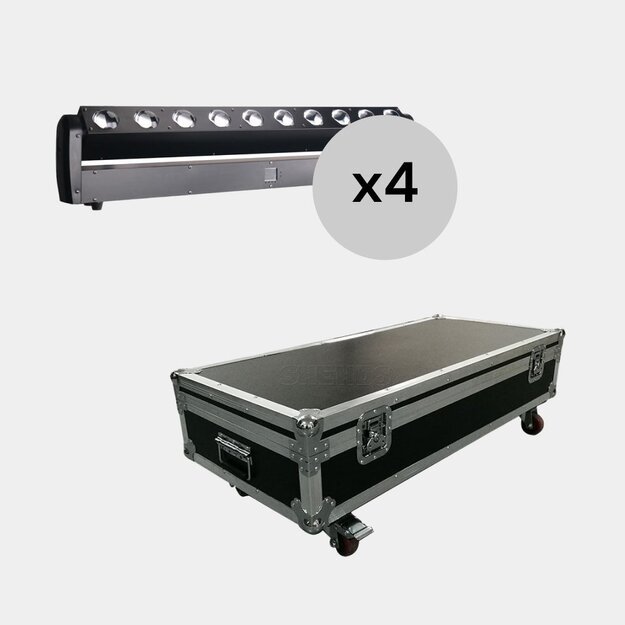 4x 10x40w RGBW Led Bar Beam Su Transportavimo Dėže 4in1